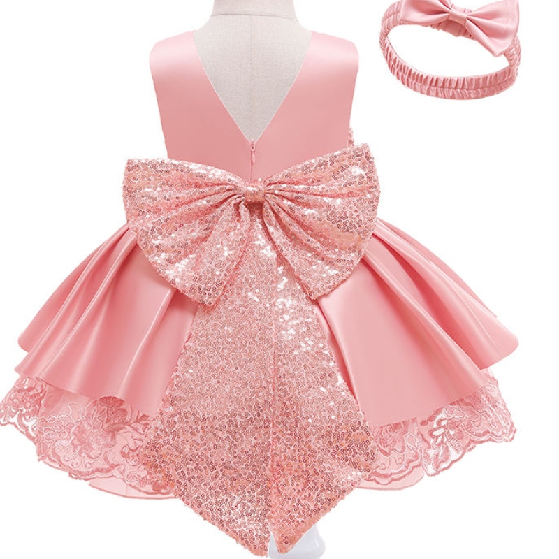 Vêtements pour enfants pour enfants Pageant Pageant Party Party Forme Forme Fleulle Fleulle Girl Robe avec gros arc