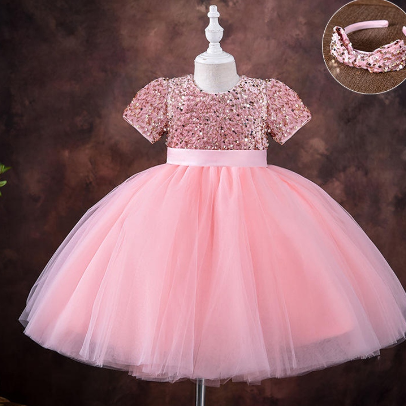 Filles de 5 à 9 ans robe princesse paillettes dentelle tulle Fête de mariage Short pour enfants blouse