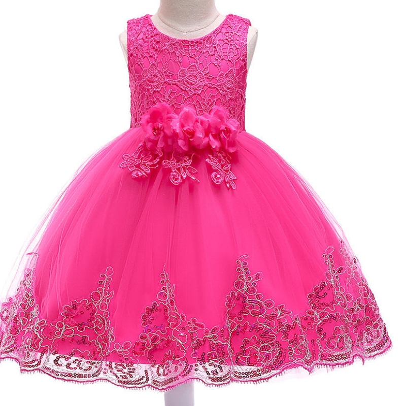 Style européen enfants Vêtements fille robe de mariée enfants belle fête d'anniversaire robes tutu pour filles sans manches