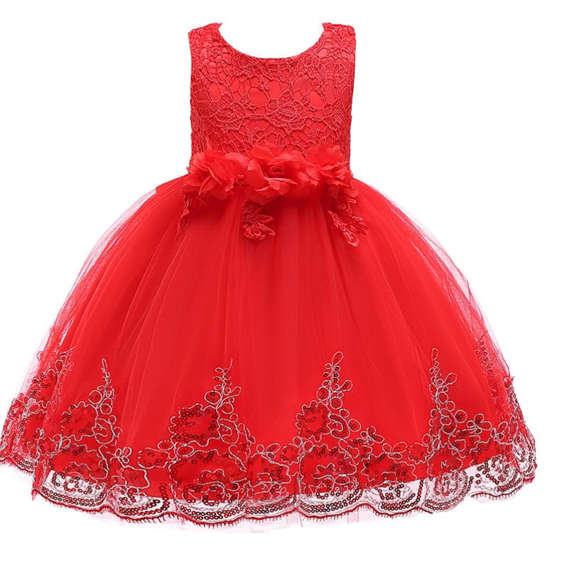 Style européen enfants Vêtements fille robe de mariée enfants belle fête d'anniversaire robes tutu pour filles sans manches