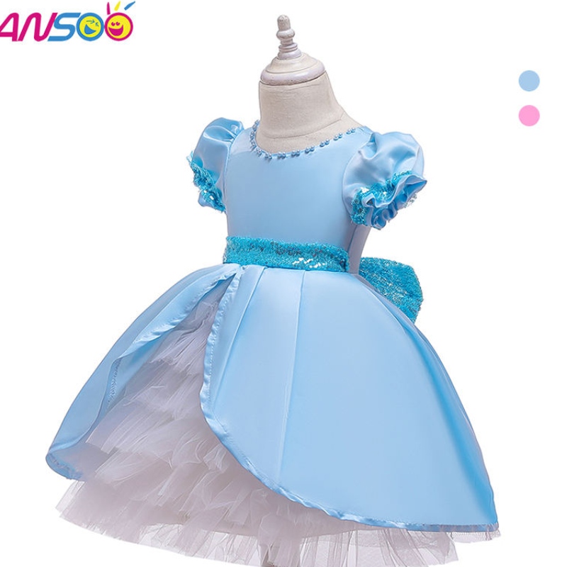 ANSOO ENFANTS sans manches enfants Filles Blue Blue Tutu Robe bébé pour tout-bas des enfants