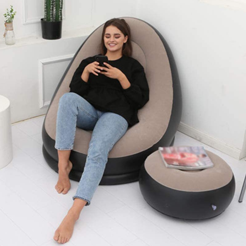 Factory Spot gonflable Flocking Sofa PVC Sofa paresseux Single Localiers Portable Portable Sage de dos gonflable
