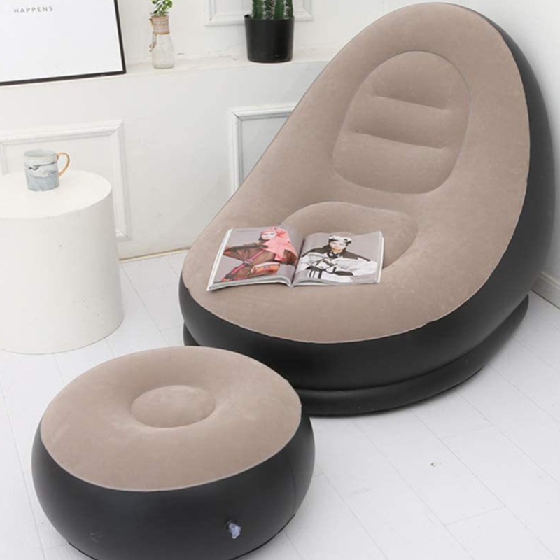 Factory Spot gonflable Flocking Sofa PVC Sofa paresseux Single Localiers Portable Portable Sage de dos gonflable