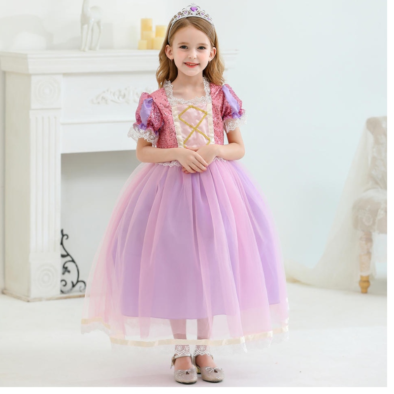 Filles princesse inspirée de robe fête de dessin animé personnage des filles pour filles robes