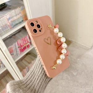 Lenouveau produit est applicable à l\'Apple iPhone14Pro Pearl Bracelet Protective Case, et l\'objectif est entièrement protégé et mis àniveau