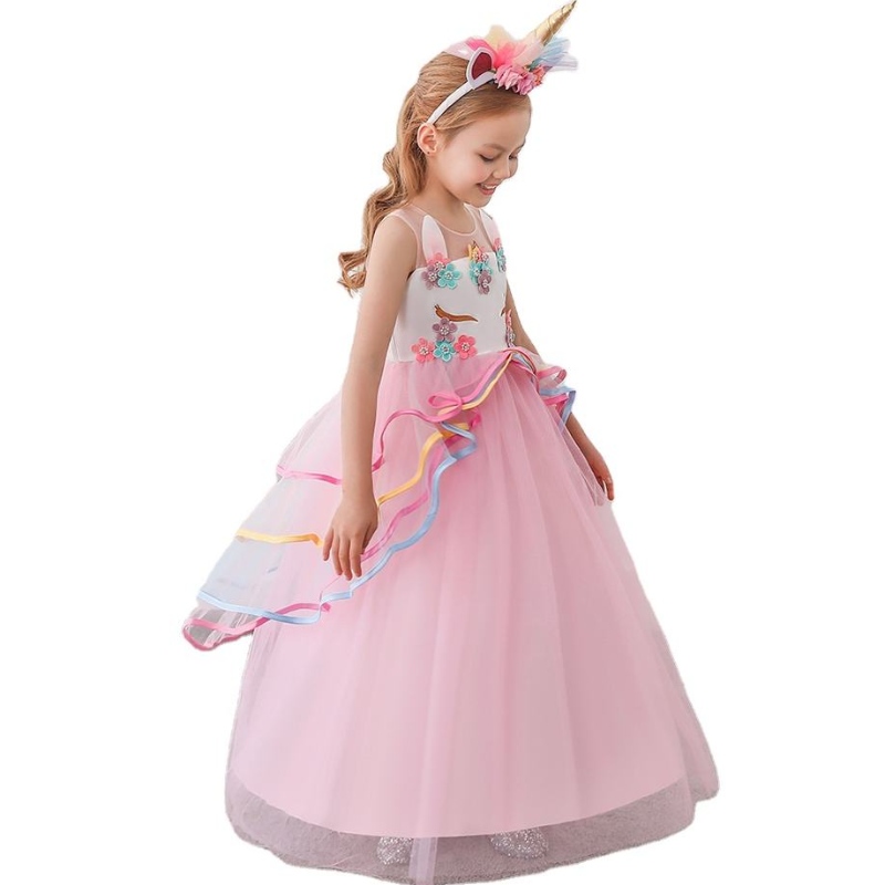 Robes pour enfants fantaisie pour filles Unicorn Birthday Party Robe Enfants Vêtements Long Robe Vestidos Adolescentes Vêtements