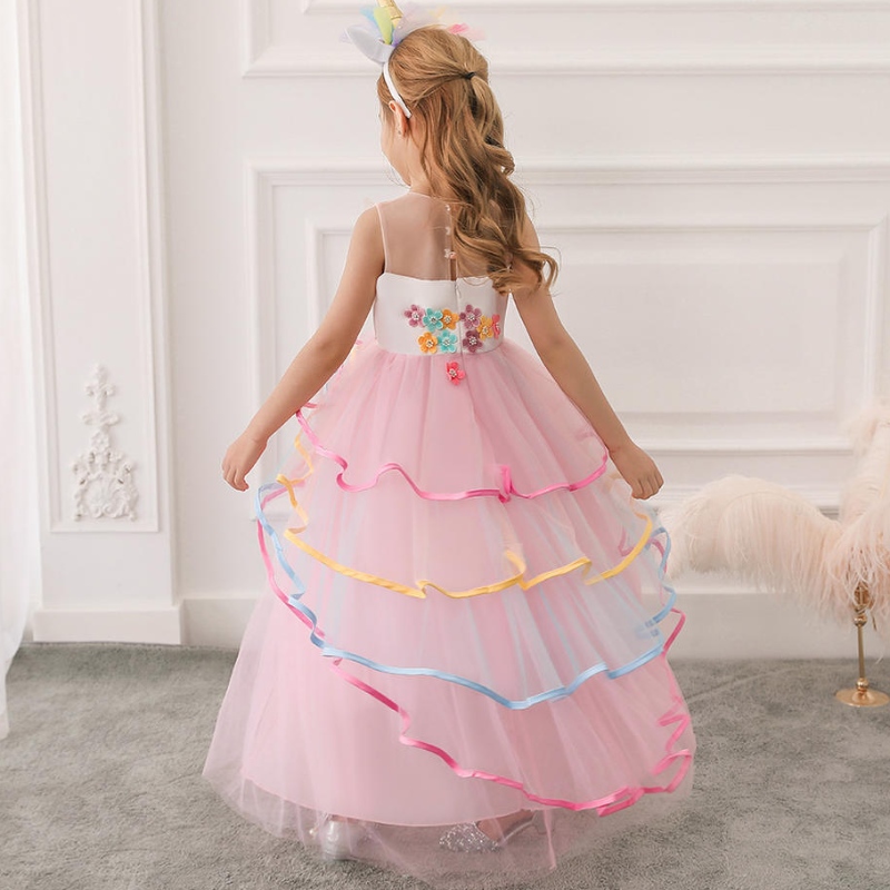 Robes pour enfants fantaisie pour filles Unicorn Birthday Party Robe Enfants Vêtements Long Robe Vestidos Adolescentes Vêtements