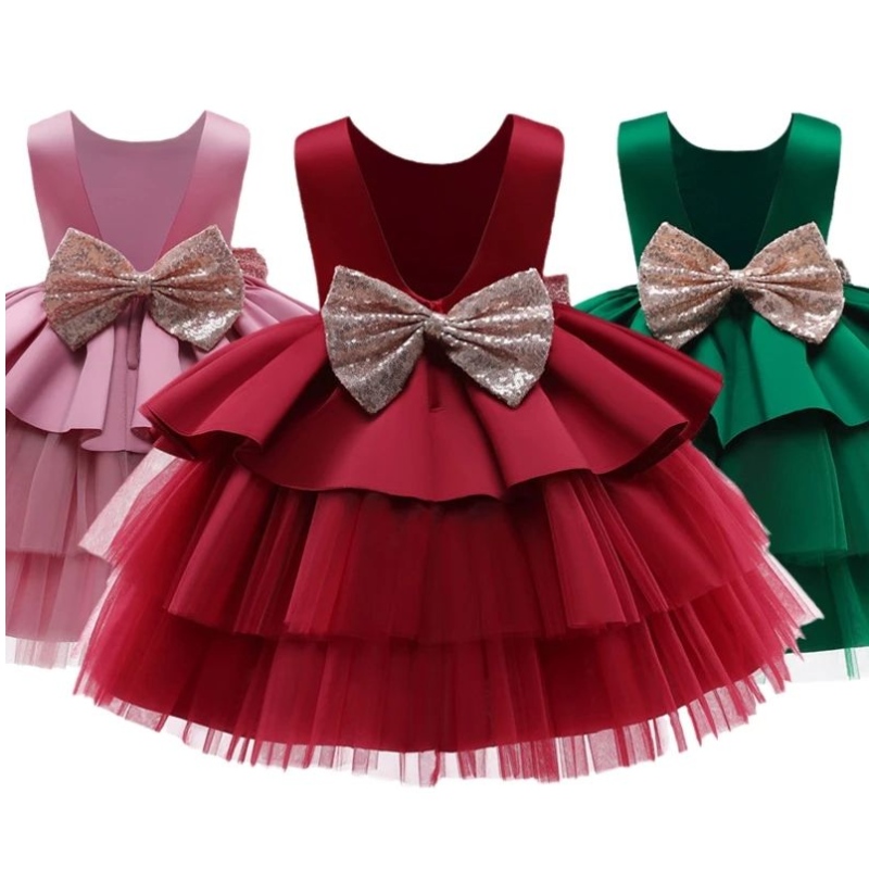 Filles princesse robe pour les enfants de mariage d'anniversaire de mariage fête élégante de demoiselle d'honneur concours de bal de bal enfants