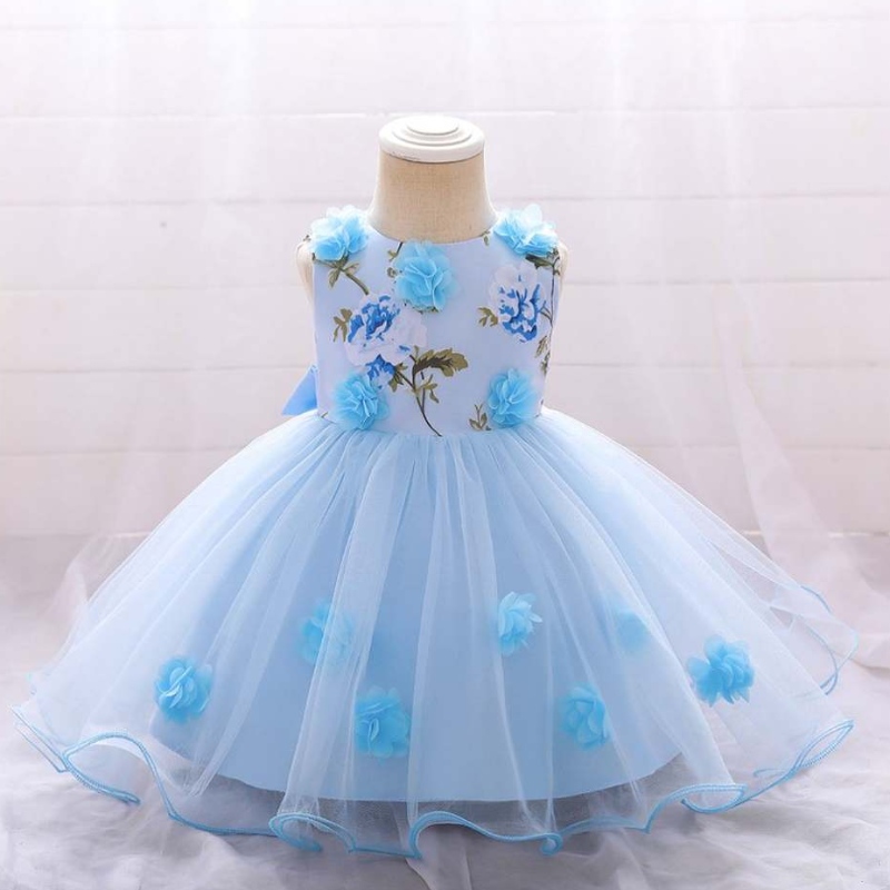 Vente chaude bébé robe de fête d'été pour enfants robe de mariée d'anniversaire pour 3-24m Wear