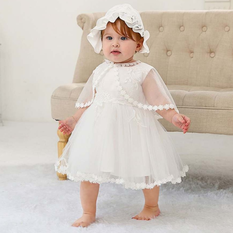 Été Nouvelle fille bébé robe de mariée colorée des cent jours de vin Princesse Nouvelle-née de la lune