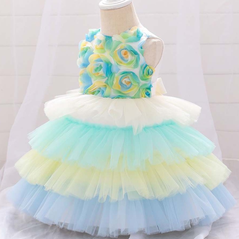 2020 Flower Nouveau-né le baptême Baptême First Communion Robes de princesse tutu gâteau habillé