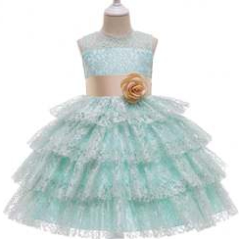 Baige New Children's Princess Robe en dentelle sans manches engendrée Fleur fille robes de mariée 3 - 49 pièces