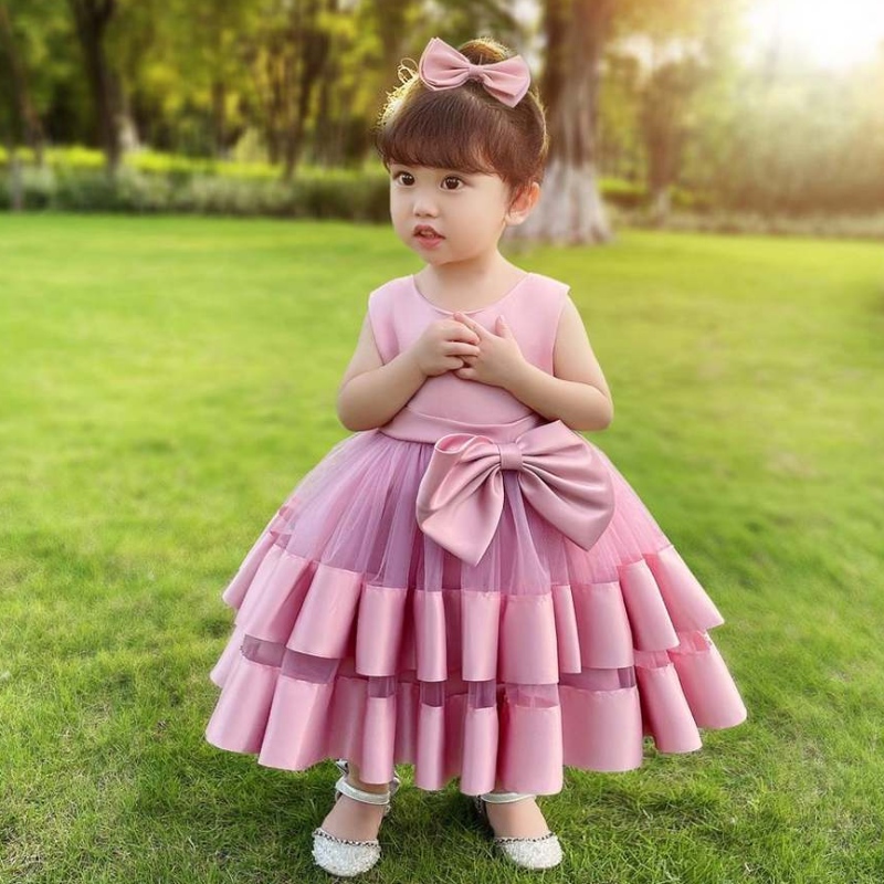 Baige New Children's Bowknot Robes Baby Stretch Net Princess Lovely Girl Birthday Party Robe