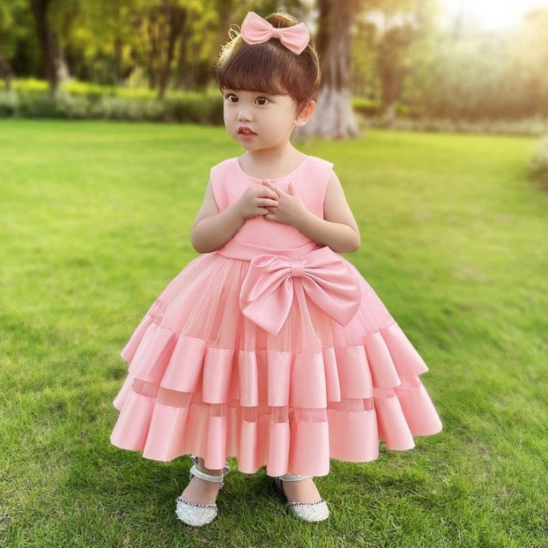 Baige New Children's Bowknot Robes Baby Stretch Net Princess Lovely Girl Birthday Party Robe