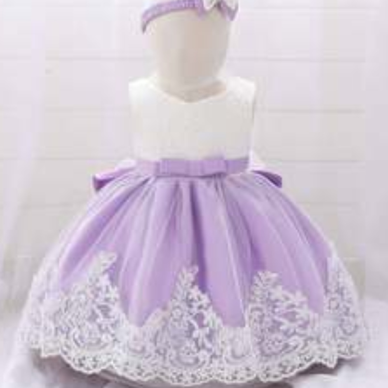 Baige en grosnouveau-né bébé fille robe de fête de baptême floral événement frock filles princesse coiffure gratuite