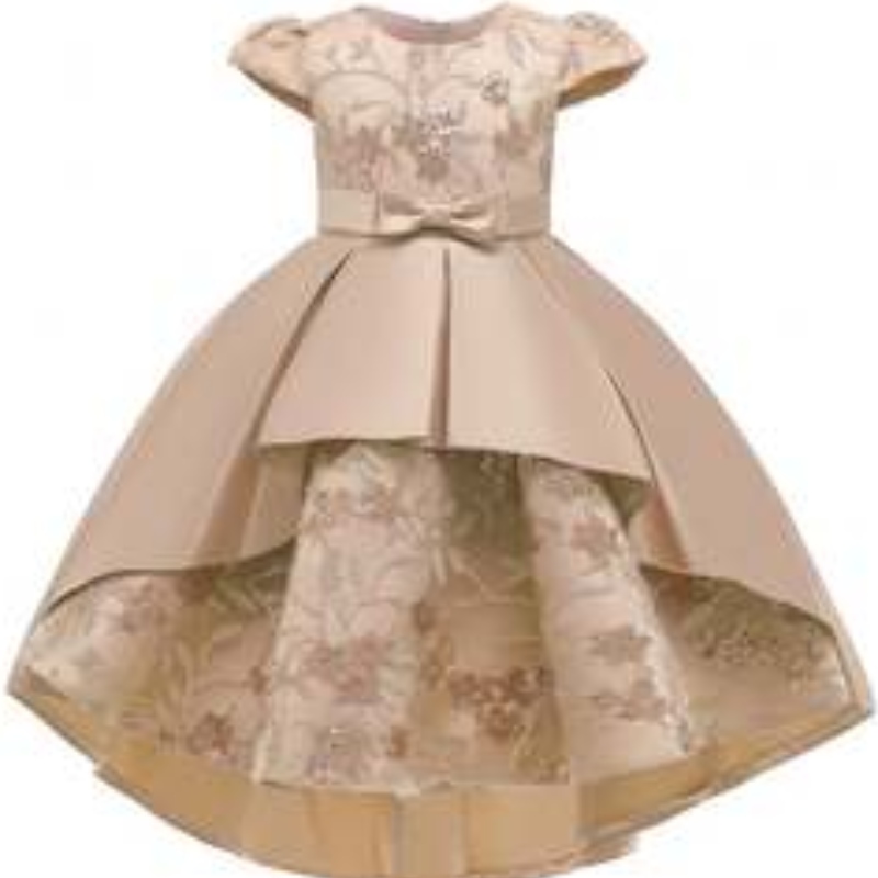Baige Robe de haute qualité Summer Kids Party Portez une fleur de fête occidentale Western Formal Birthday Robe T5170
