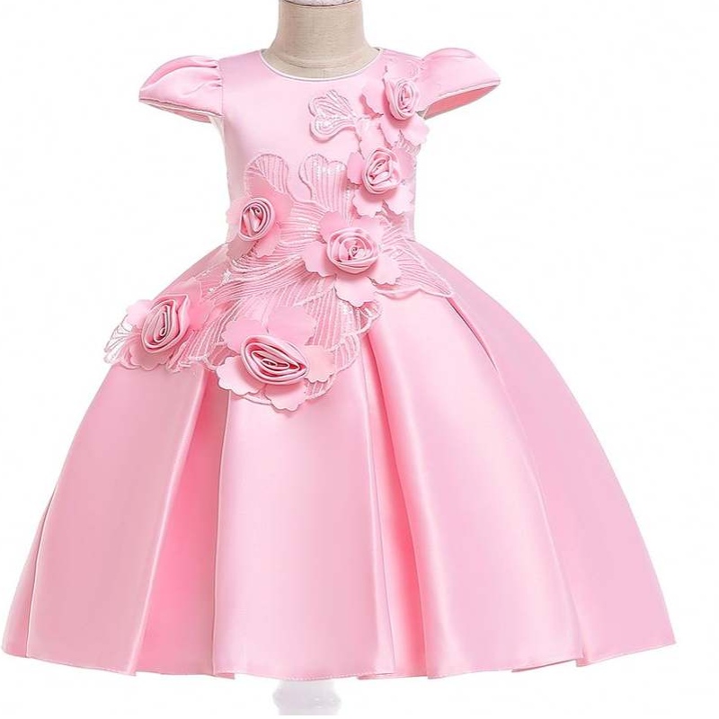 Baige New Fashion Flower Girl Robe Fête d'anniversaire Mariage princesse pour tout-petit Bébé filles vêtements enfants pour enfants robes de fille l5070