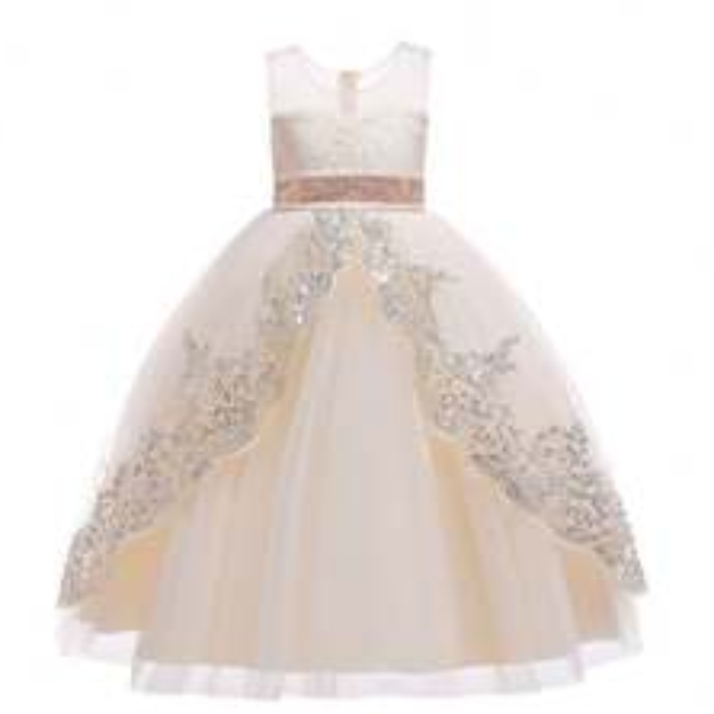 Ventes chaudes de couleur Unicorn sans manches brodées de vêtements pour enfants Princess Party for Girls Robes