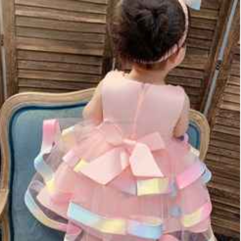 Baige en gros pour enfants fête porte des robes denourrisson tutu design bébé fille gâteau fleur robe d'anniversaire