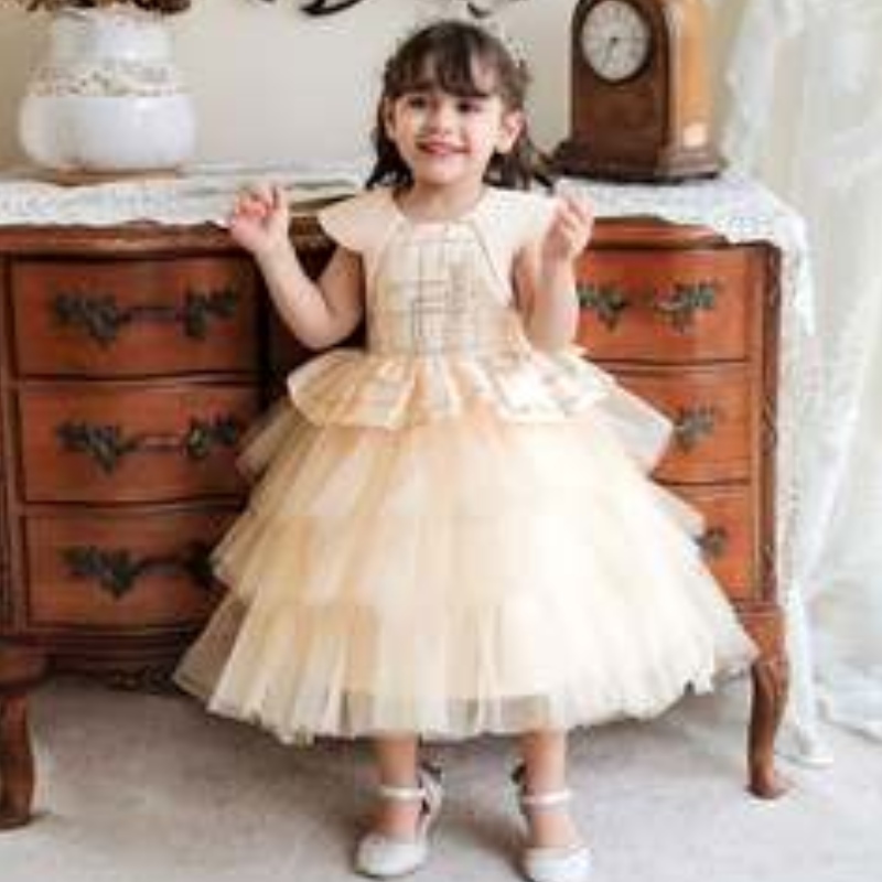 Nouveau style sans manches bébé fille sequin princesse baptême robe pour enfants fête d'anniversaire mode mignon robes de soirée 0-6 ans