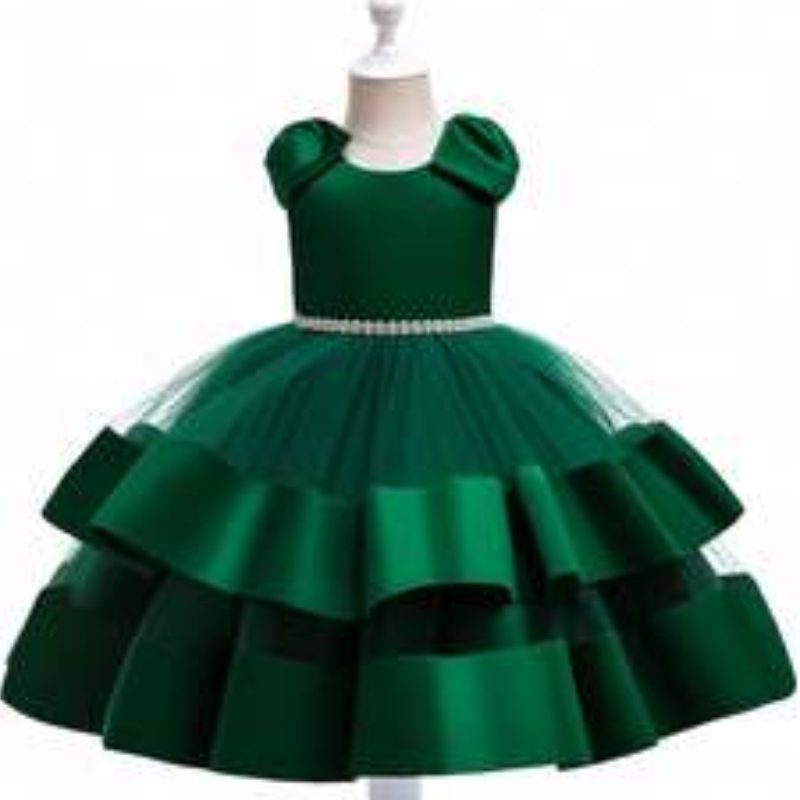 Baige New Collection Vêtements Girls Party Robes Elegant 3 Years Kids Ball Robes