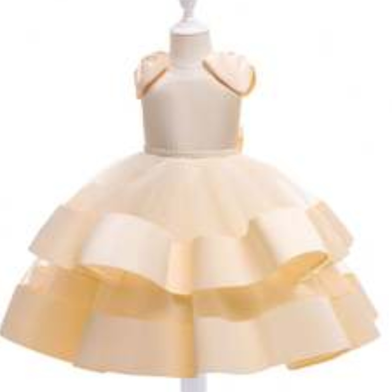 Baige New Collection Vêtements Girls Party Robes Elegant 3 Years Kids Ball Robes