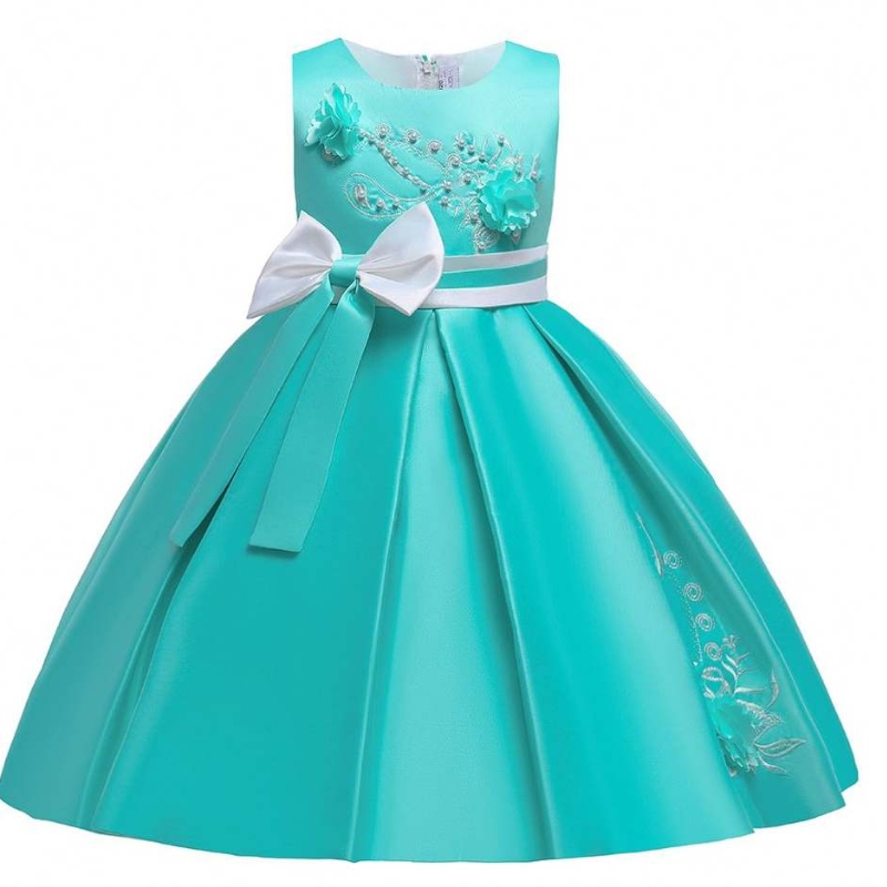Baige Kids Girl Robe Cotton Robe de mariéenuptiale Robes d'anniversaire pour filles