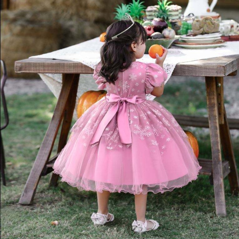 Baige Children Party Wedding Frock Girls Birthday Robe Elegant Kids Hobe Princess Snowflake Robe