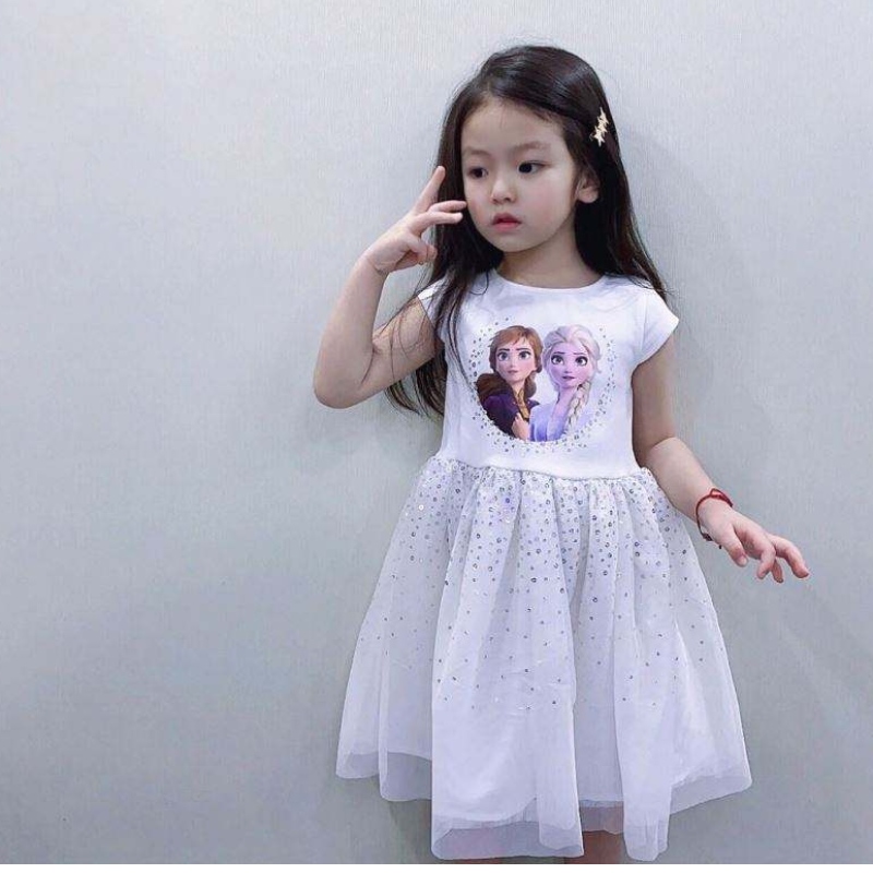 2020 Prix pas cher Été pour bébé bébé robe de coton à paillettes Princesse Elsa BX1703