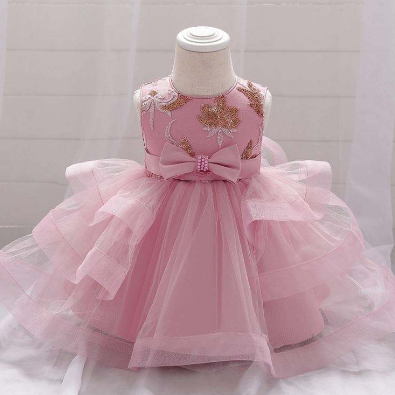 Nouvelle arrivée bébé fille robe de mariée gonflée robe d'anniversaire de soirée porte le soir de petites filles robe l1929xz