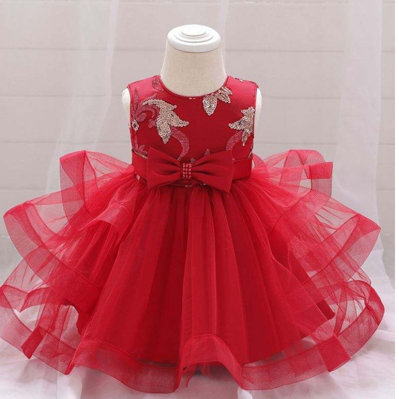 Nouvelle arrivée bébé fille robe de mariée gonflée robe d'anniversaire de soirée porte le soir de petites filles robe l1929xz