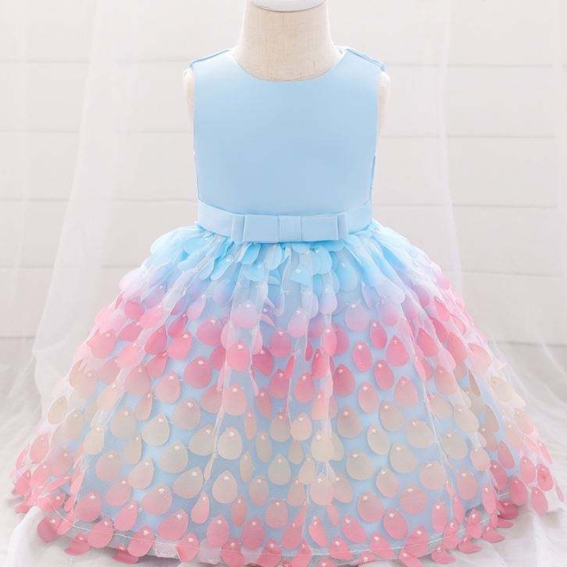 Baby girl fête robe enfants robe sans manches vêtements de mode pour bébés l1925xz