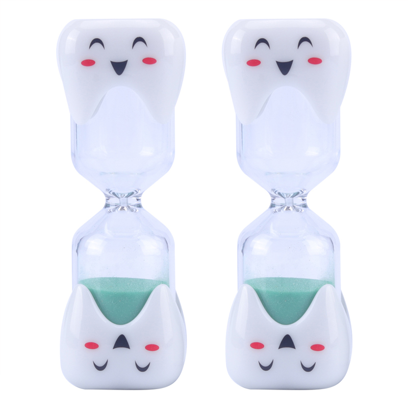 Nouveau brossage créatif 2 minutes 3 minutes horloge de sable pour les enfants en forme de sablier en forme de smile de brossage de brossage en plastique