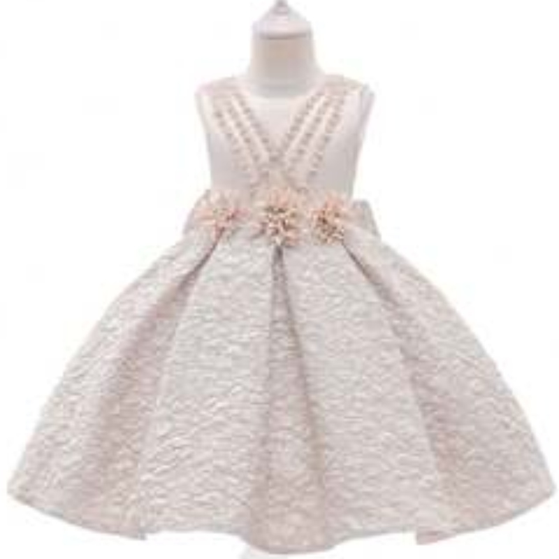 Baige Fashion Fashion Girls Party Robes Les derniers enfants Robe Designs Long Garment T5176