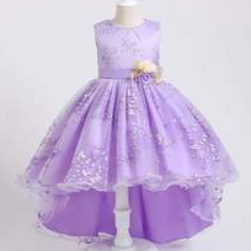 Baige Green Children Flower Fairy Princess 4-15 ans Bébé Girls Puffy Robe Design For Party 2153