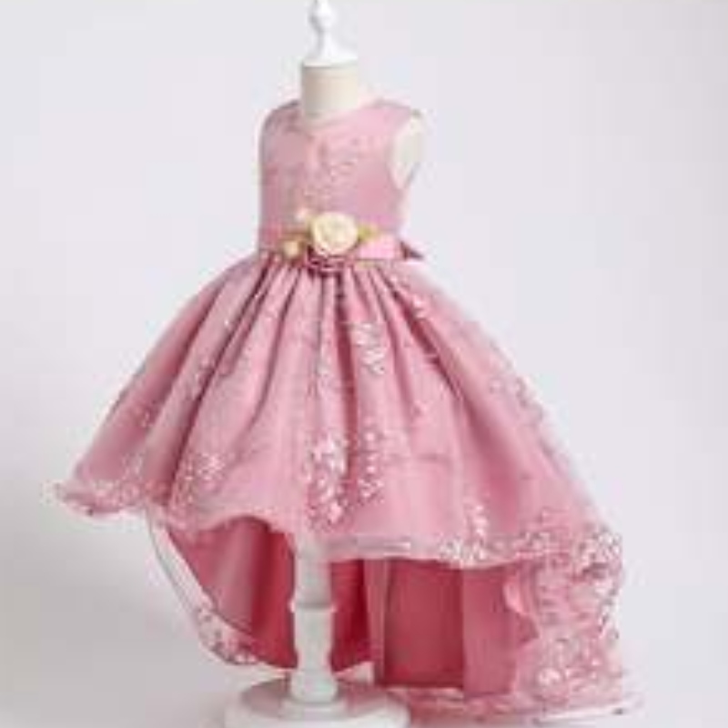 Baige Green Children Flower Fairy Princess 4-15 ans Bébé Girls Puffy Robe Design For Party 2153
