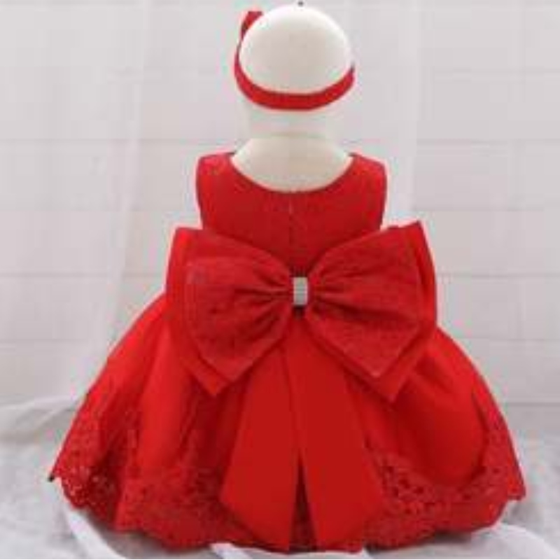 Baige White Baby Girl Party Robe 1 an Party Baby Girl Robes Robes Robile Jupe de princesse avec bande de cheveux gratuite