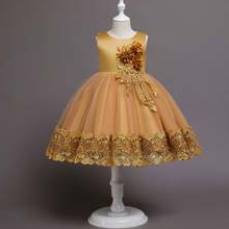 Baige New Fashion Christmas Kids Party Robe de 3 à12 ans