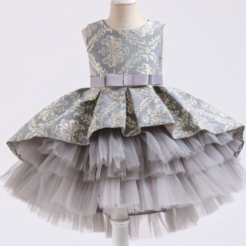 Baige 3-12y fleur fille robe moelleuse usine en gros boutique pour enfants vestime princesse tutu jupe 2171