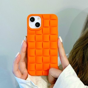 Convient pour Apple iPhone 14/14 Pro Case, tout inclusif Casque de protection de téléphone mobile de chute, étui de protection TPU en trois dimensions à carreaux