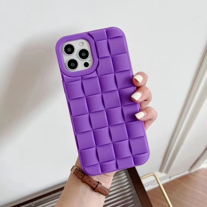 Convient pour Apple iPhone 14/14 Pro Case, tout inclusif Casque de protection de téléphone mobile de chute, étui de protection TPU en trois dimensions à carreaux