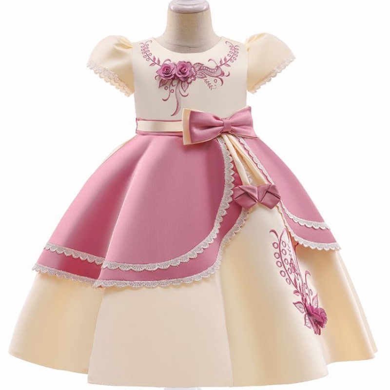 Baige European Style Girl Robe de mariée pour les enfants Belle robe de fête d'anniversaire 3-10 ans L5240