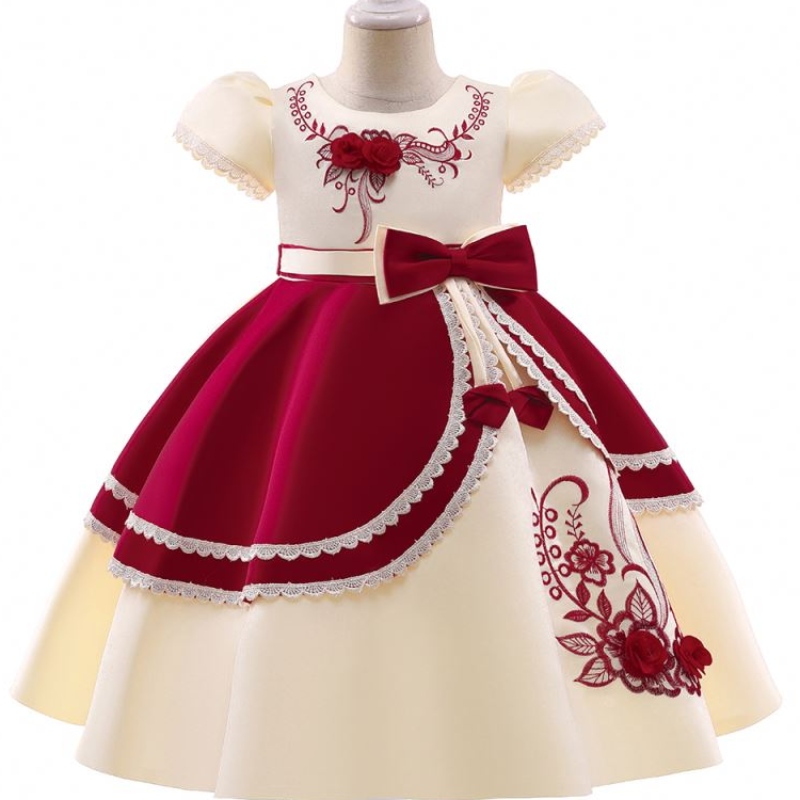 Baige European Style Girl Robe de mariée pour les enfants Belle robe de fête d'anniversaire 3-10 ans L5240