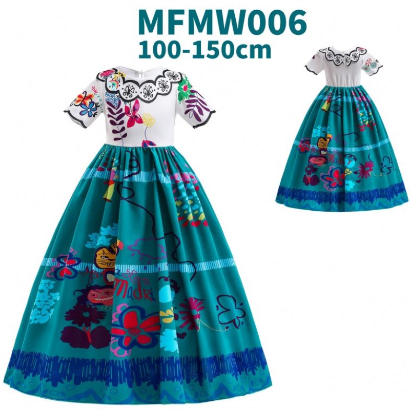 Baige Encanto Mirabel Isabella Purple Girl Robe Long Manches NOUVEAU CARNIVAL KIDS COSPlay Costume