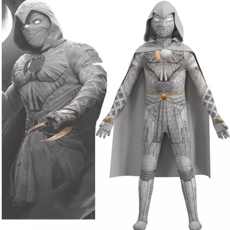 Moon Knight Costume Marc Spector TV&Film Cosplay Halloween Jumpsuit Superhero Body pour enfants et hommes