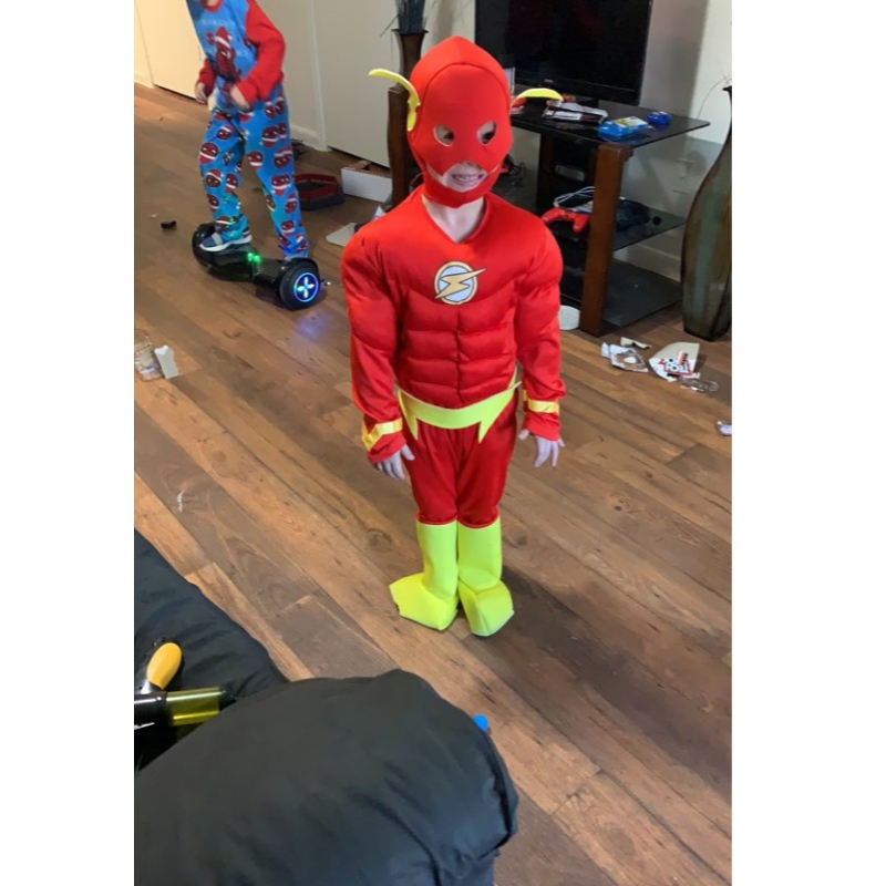 Boy le Flash Muscle Superhero Fancy Dishing Kids Fantasy Comics Movie Carnival Party Halloween Cosplay Costumes