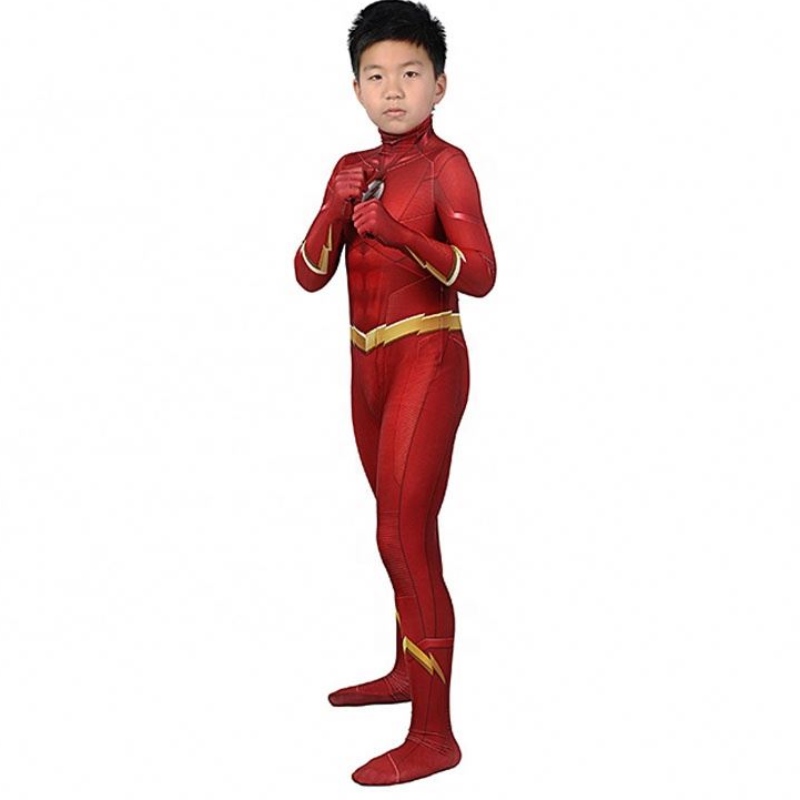 Vente directe d'usine The Flash Season 5 Barry Allen Kids Superhero Costumes Costumes et costumes Cosplay