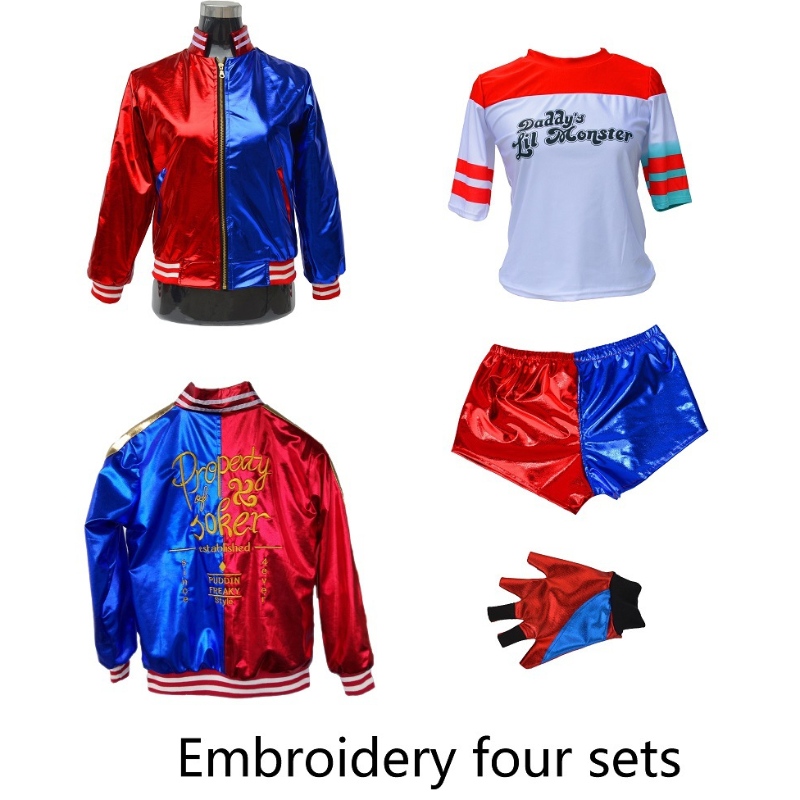 Les enfants du carnaval des enfants HAR LI Kids Girls Cosplay Cosplay Costumes Quinn Monster Jacket Pantal