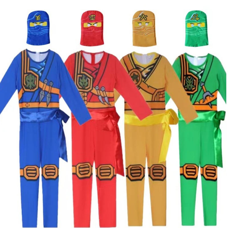 Kids Costume Hero Cosplay Jumps Suit Halloween Fancy Dishat with Mask