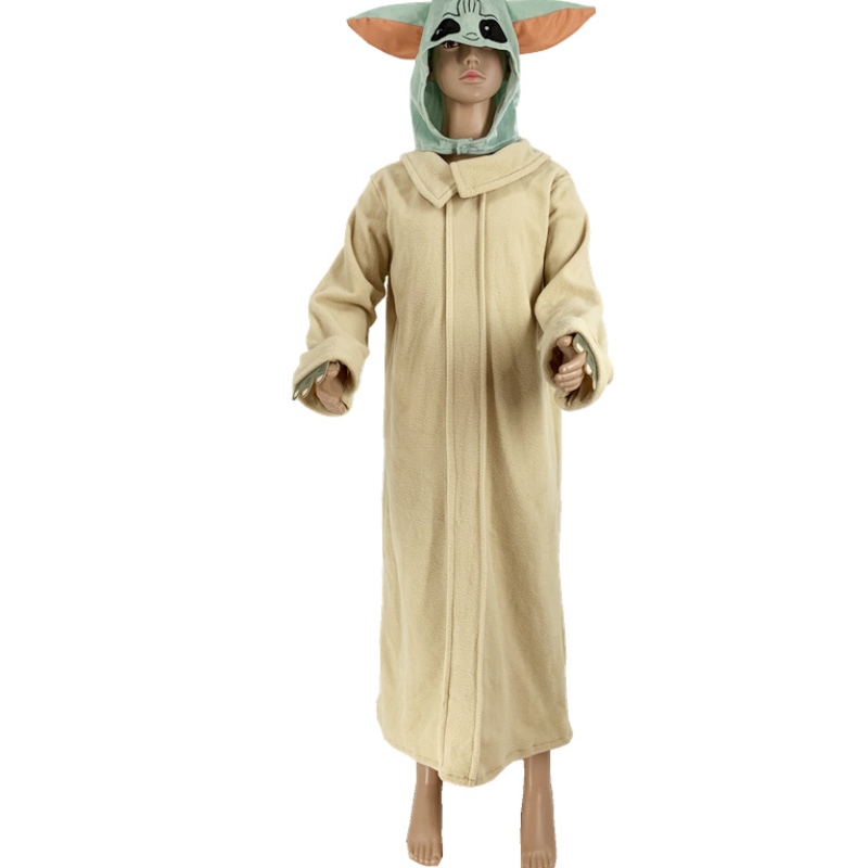 Vente chaude enfants super mignonne à manches longues combinaison bébé yoda costume pour halloween